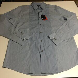 Murano Modern Comfort Mens Long Sleeve Button Dress Shirt Size Large Blue NWT